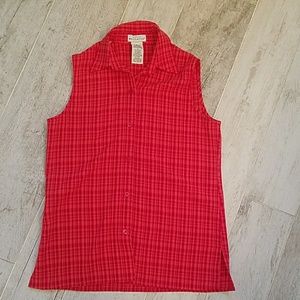 Sleeveless button-down blouse